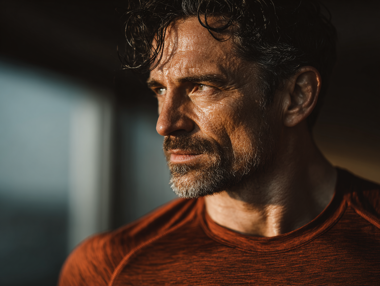 Чоловік практикує ранкову зарядку